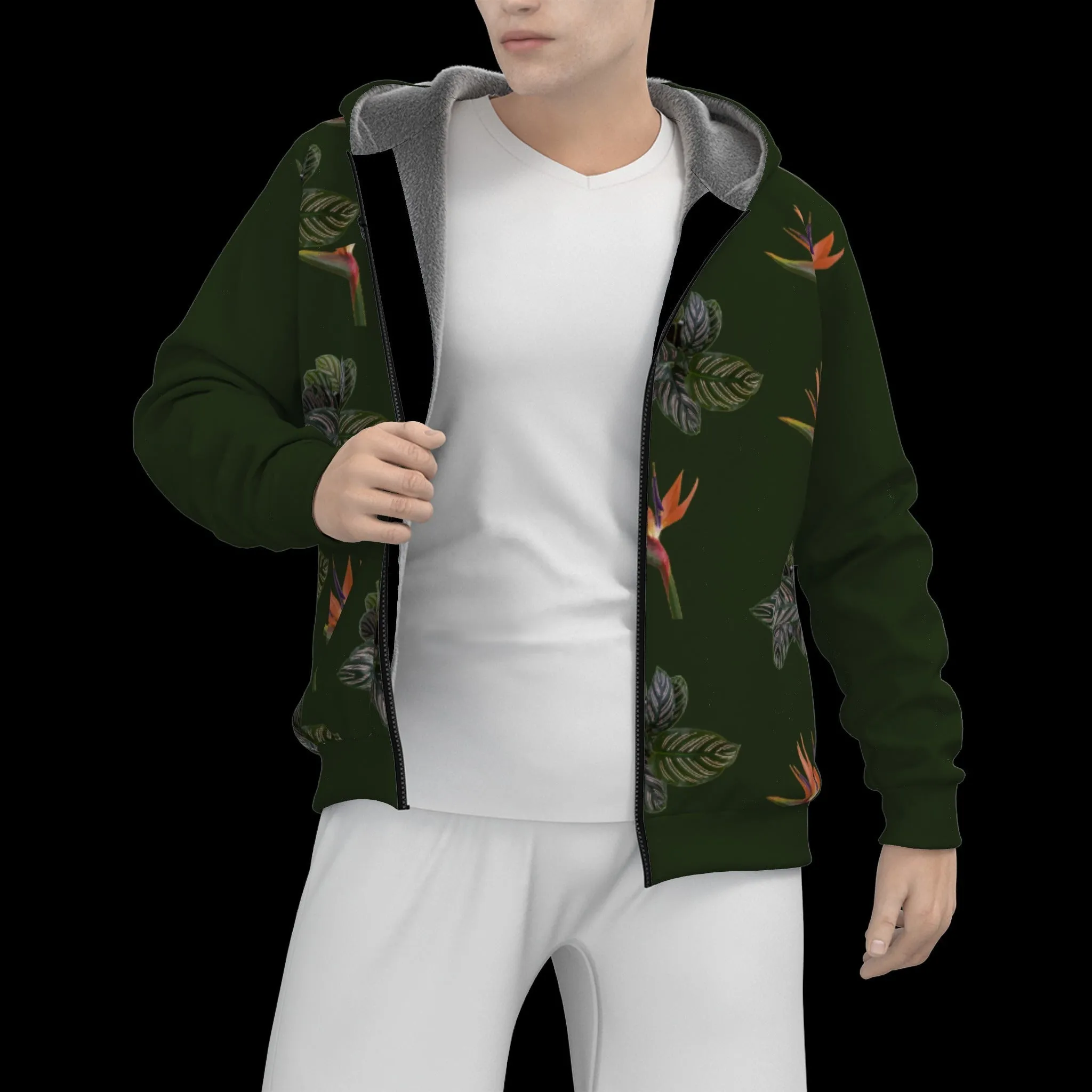 Paradise Men's Sherpa Fleece Zip Up Hoodie