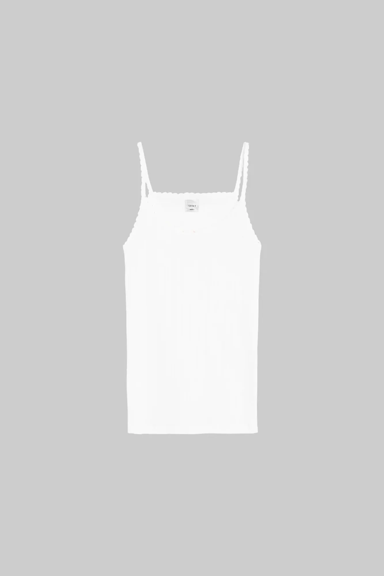 Pointelle Spaghetti Strap Tank White