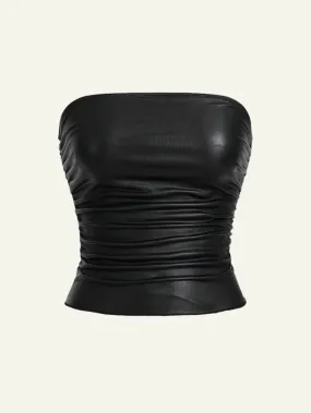 PU Leather Tube Top