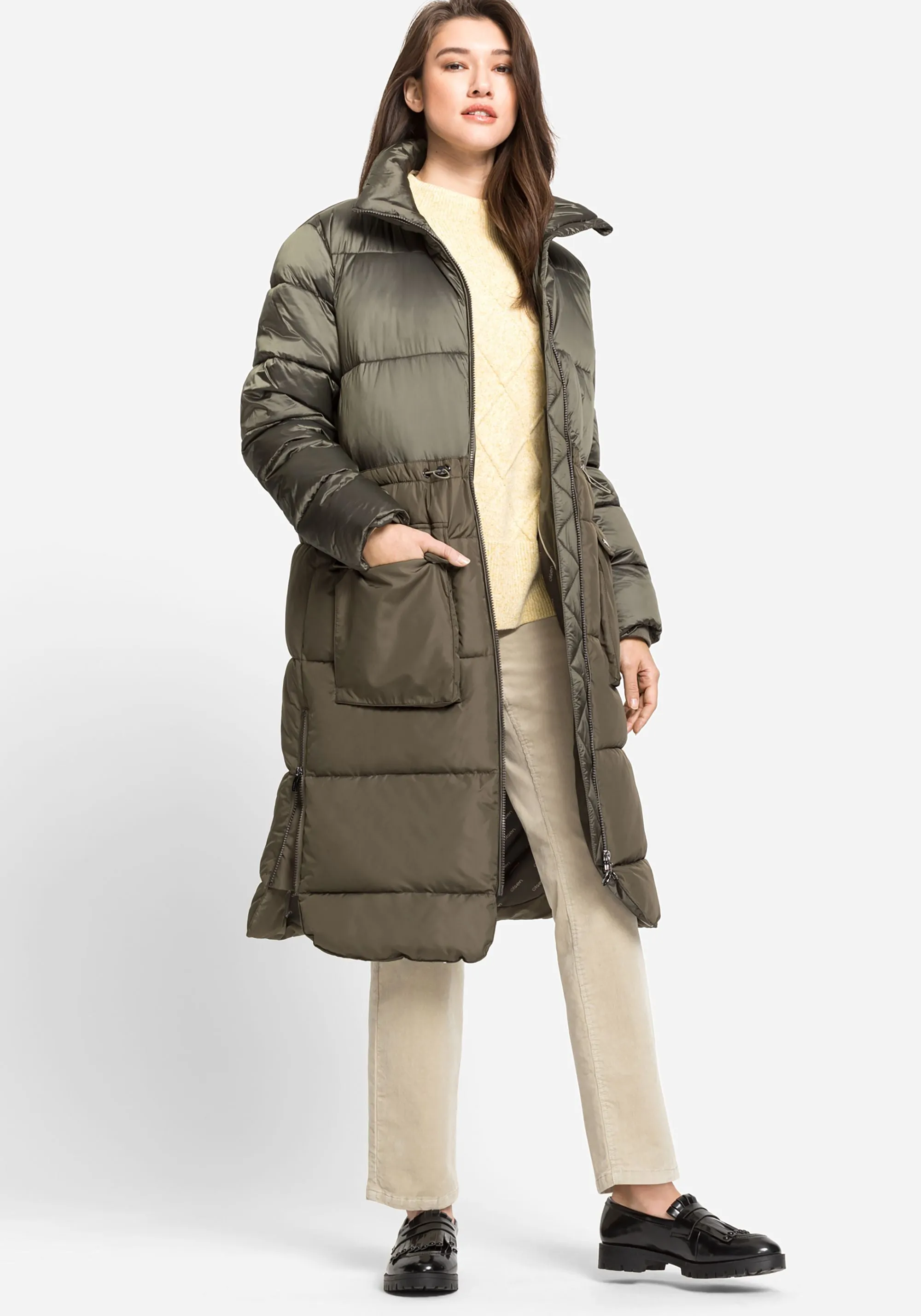 Quilted Longline Two-Tone Coat made with REPREVE® & 3M Thinsulate™