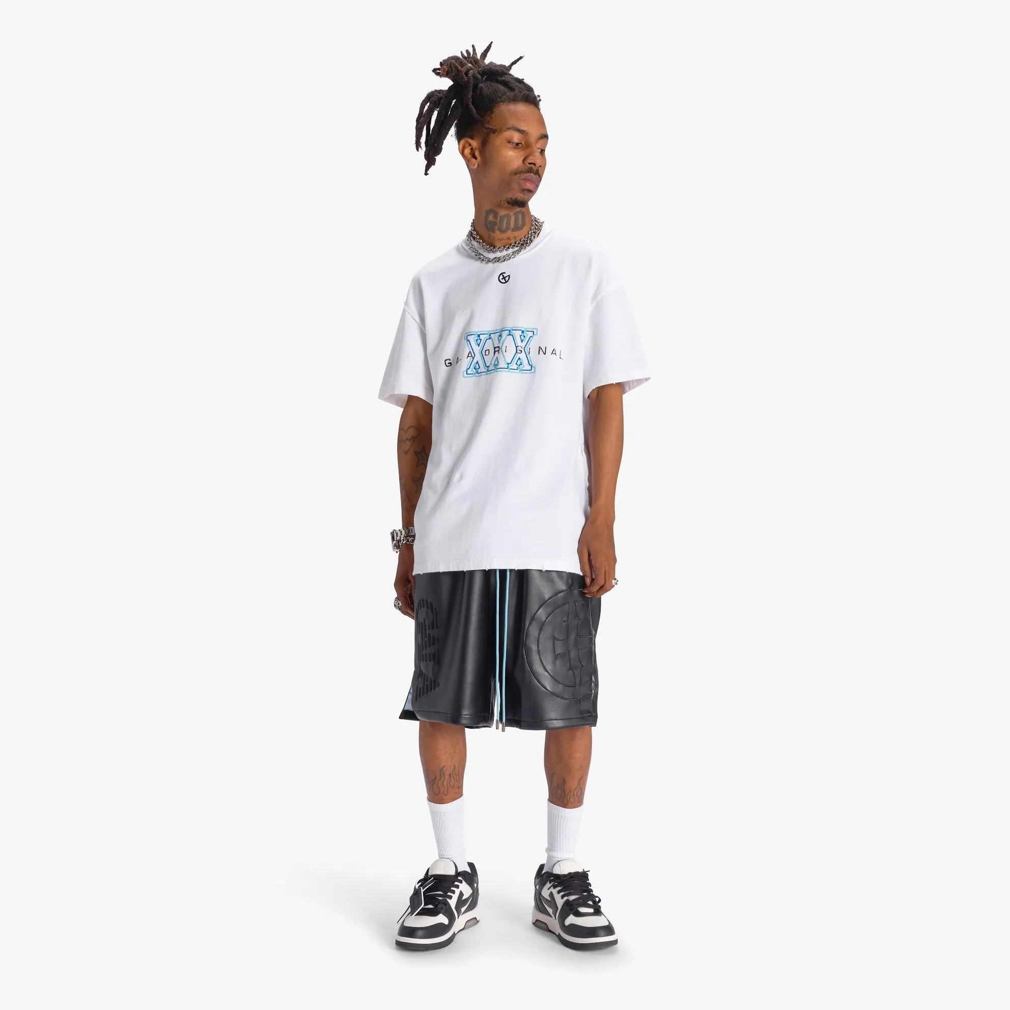 "DELIRIOUS" LEATHER SHORTS (BLACK)