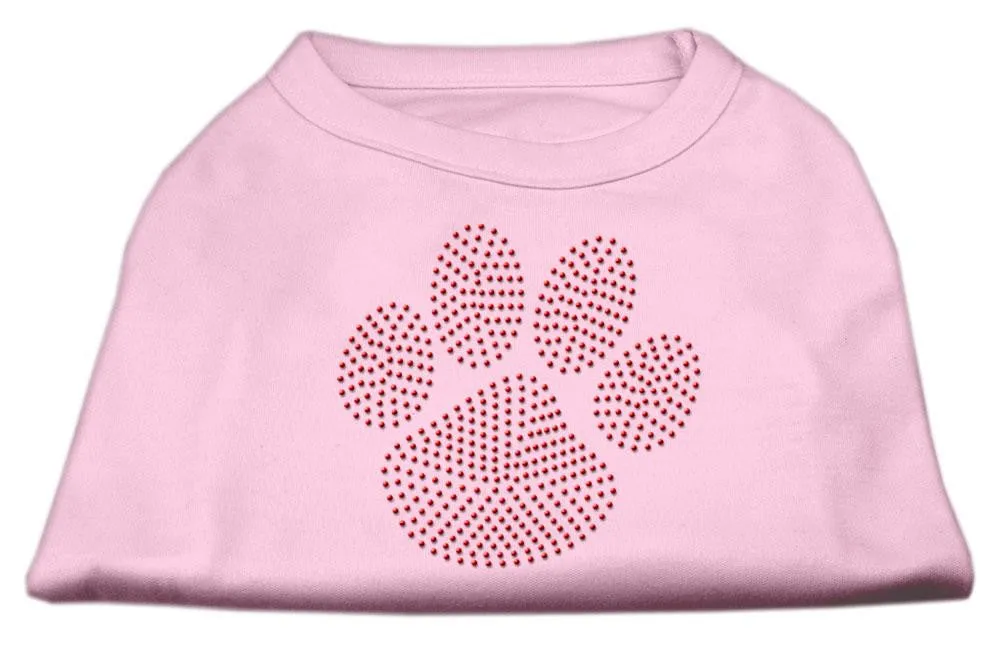 Red Paw Rhinestud Shirts Light Pink XS (8)