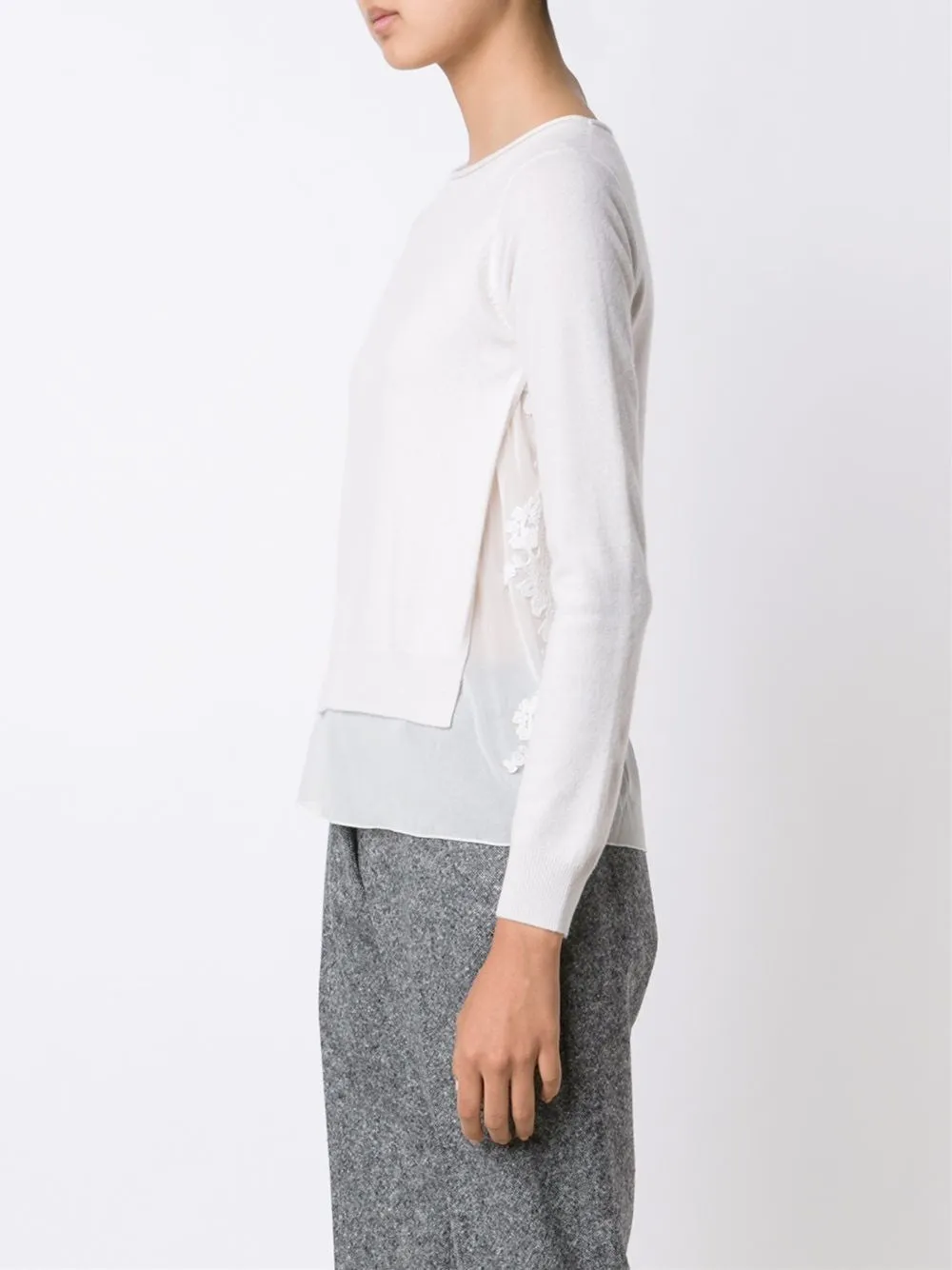 ruffled layered hem pullover