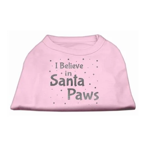 Screenprint Santa Paws Pet Shirt Light Pink Sm (10)