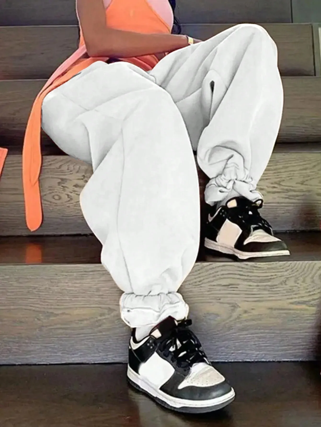 Solid Color Simple Fashion Loose Trendy Wear Sweatpants FW24