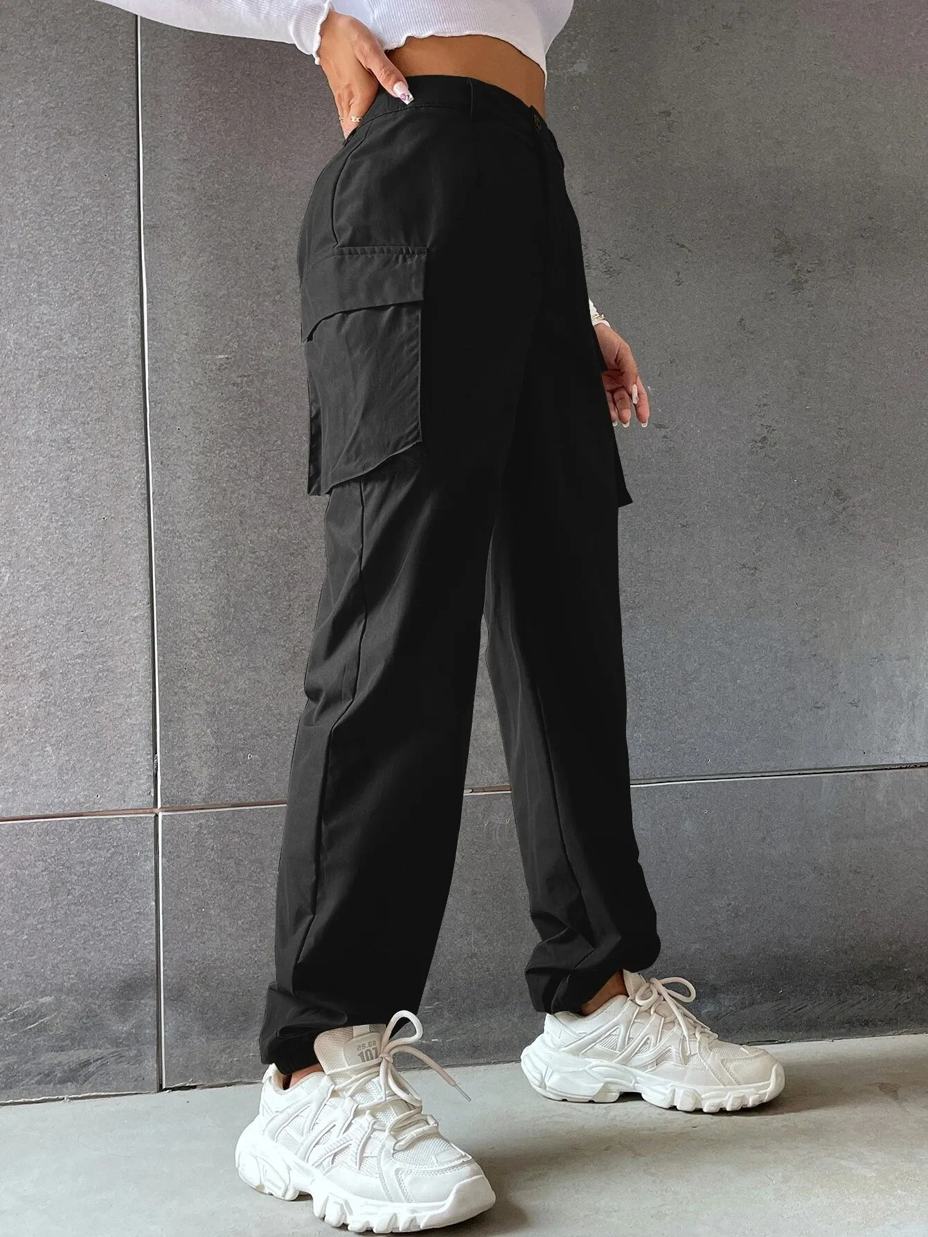 Solid Colored High Waist Pants