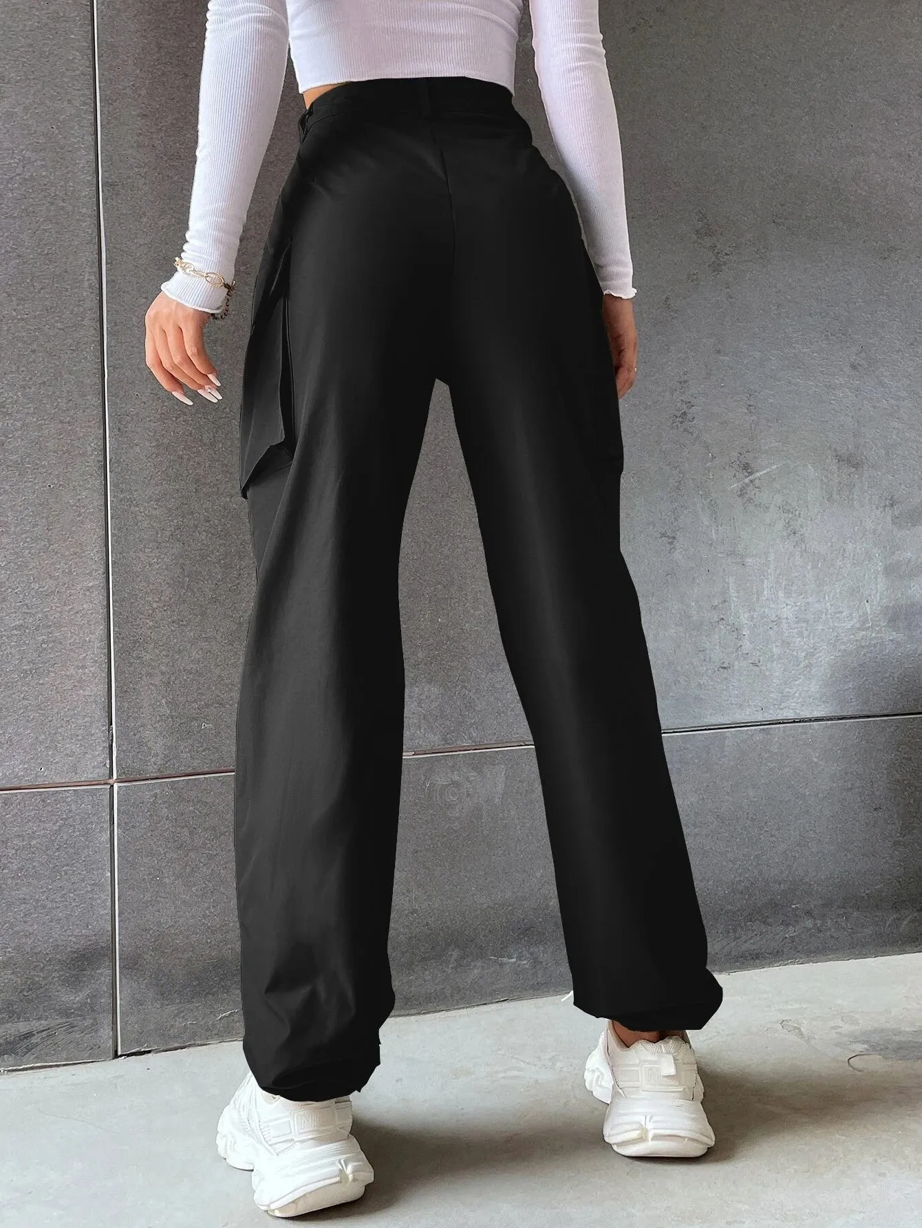 Solid Colored High Waist Pants