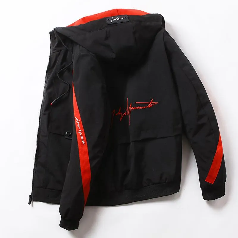 Trendy Hooded Cargo Tops Young Student Slim Look Jacket Outerwear