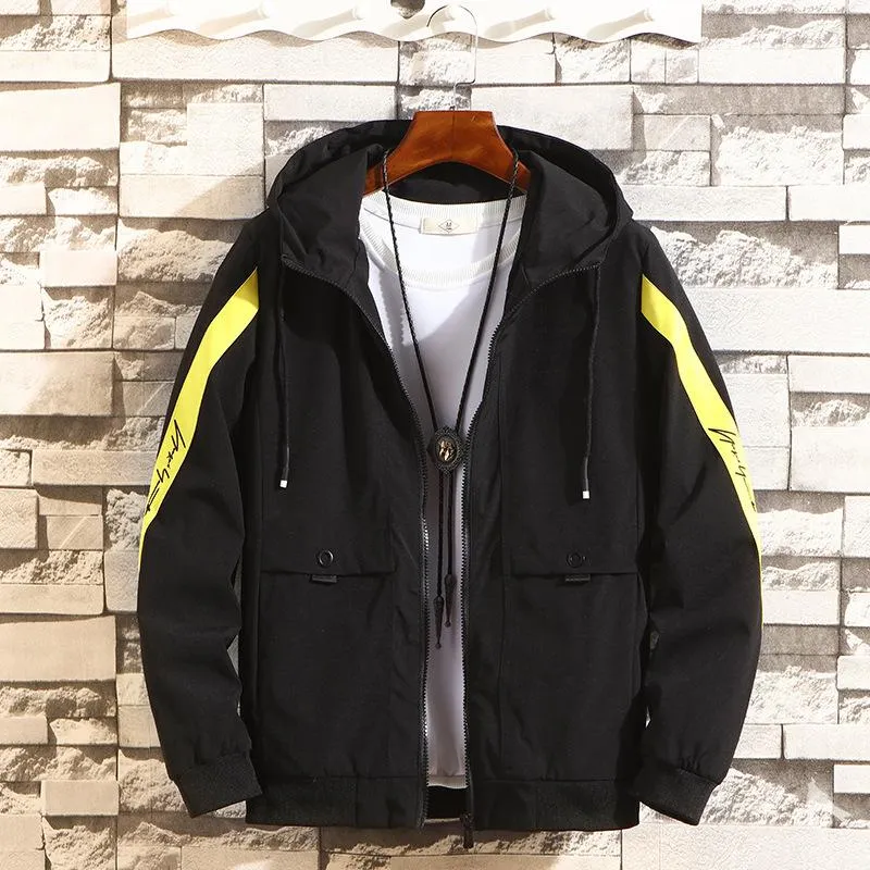 Trendy Hooded Cargo Tops Young Student Slim Look Jacket Outerwear