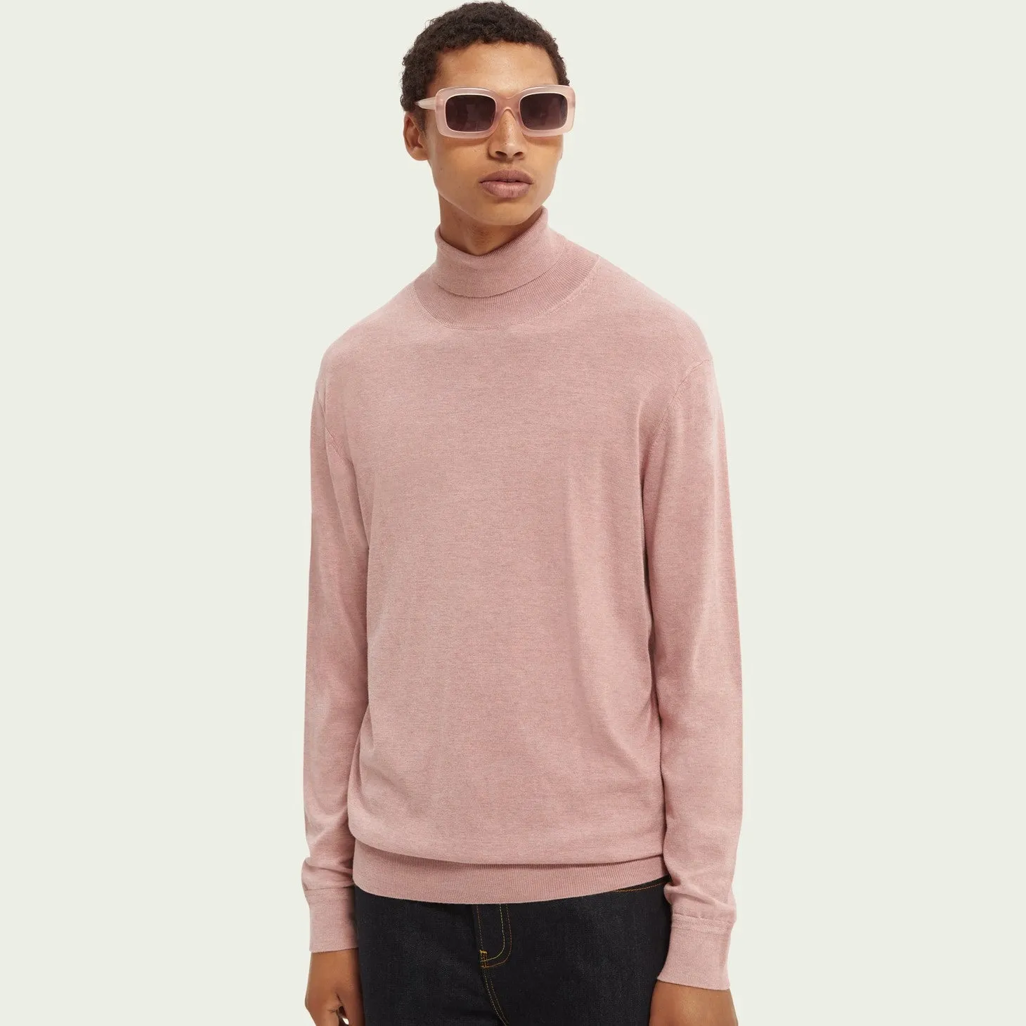 Turtleneck Pullover (Pink Cloud Melange)