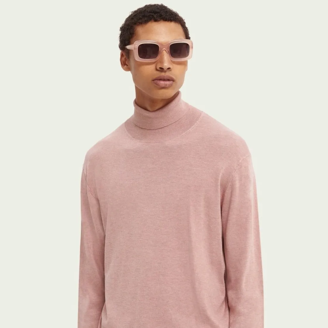 Turtleneck Pullover (Pink Cloud Melange)