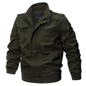 US SALE of Military Men's Cotton Jacket on Zipper / Demi-season Turn-down Collar Casual Jacket