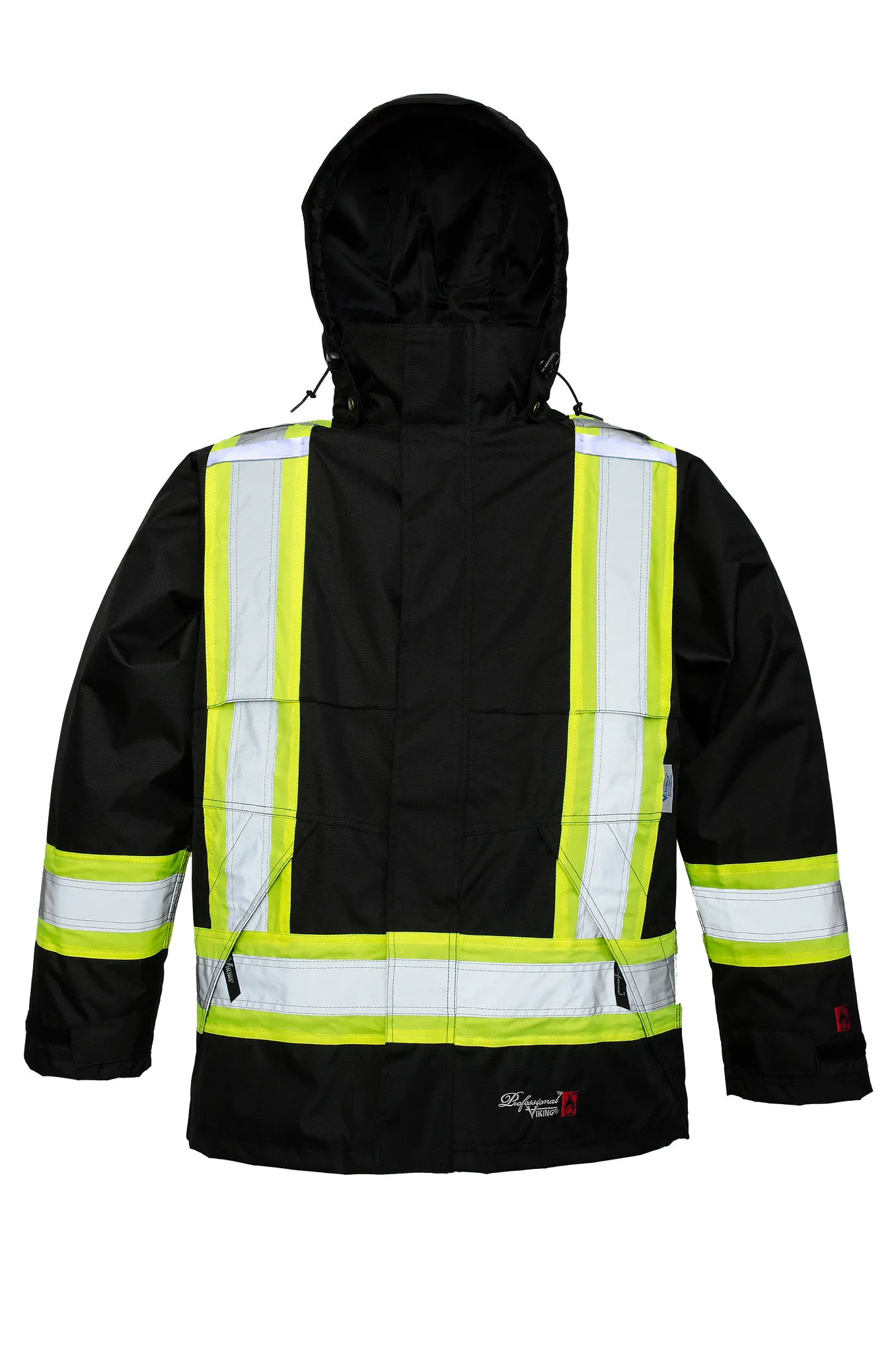 Viking Men's Professional® Journeyman Hi-Vis Class 1 Waterproof FR Trilobal Rip-Stop Hooded Jacket