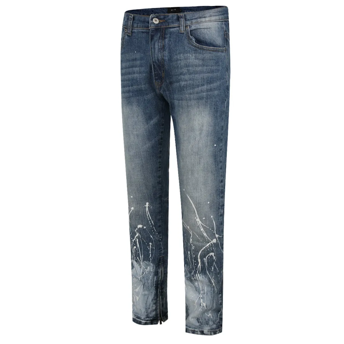 Washed Blue Denim Bleached