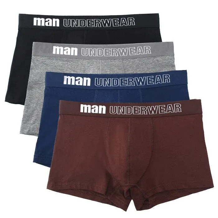 West Louis™ Men Cotton Soft Boxers Underwear 4Pcs