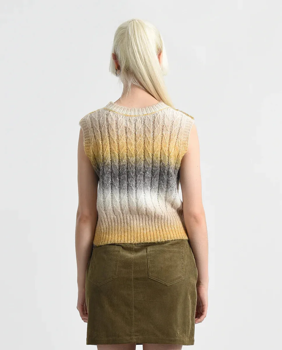 Yellow   Gray Sweater Vest