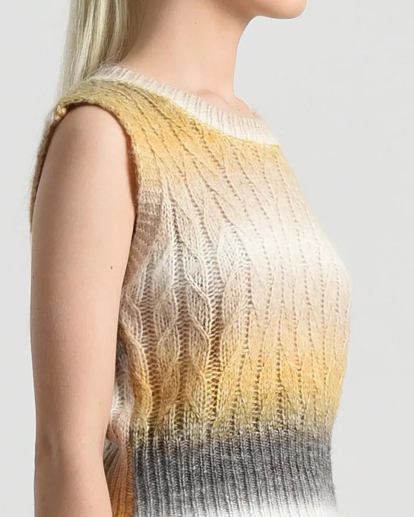 Yellow   Gray Sweater Vest